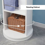 Armoire de rangement pivotante avec miroir pleine longueur et rotation à 360° - 169 cm (H) x 30,5 cm (L) x 36,5 cm (diamètre de la base)