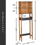 Armoire de rangement à installer au-dessus des toilettes, avec portes à double ventilation - 69 cm (H) x 24 cm (L) x 9 cm (P)