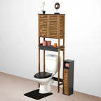 Armoire de rangement à installer au-dessus des toilettes, avec portes à double ventilation - 69 cm (H) x 24 cm (L) x 9 cm (P)
