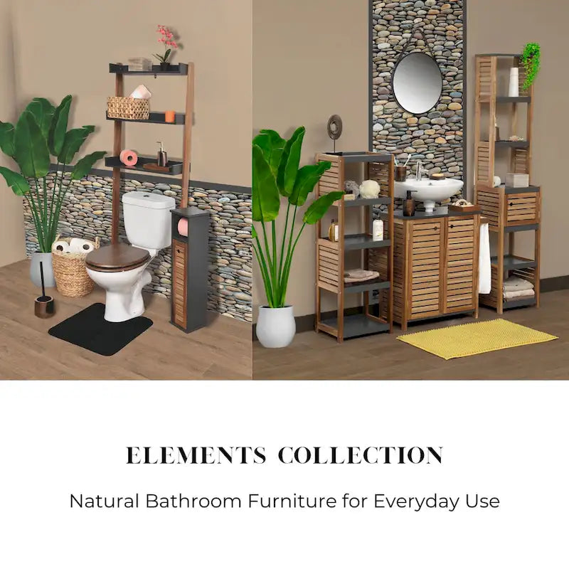 Armoire de rangement à installer au-dessus des toilettes, avec portes à double ventilation - 69 cm (H) x 24 cm (L) x 9 cm (P)