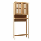 Armoire de rangement pour toilettes en bambou