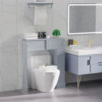 Meuble de salle de bain Kleankin à poser au-dessus des toilettes, étagère de toilette, gain de place, gris