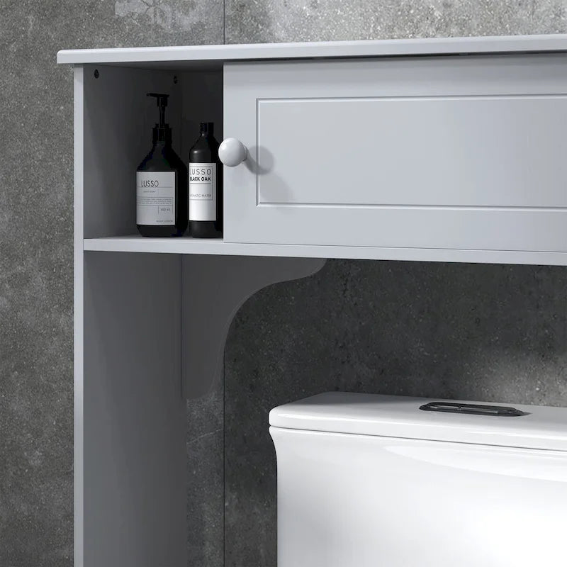 Meuble de salle de bain Kleankin à poser au-dessus des toilettes, étagère de toilette, gain de place, gris