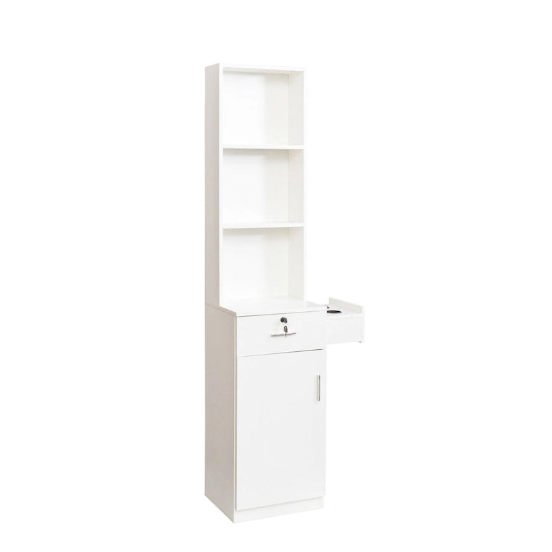 Armoire à linge autoportante en MDF avec rangements à plusieurs niveaux, 39,8 cm (L) x 180 cm (H)