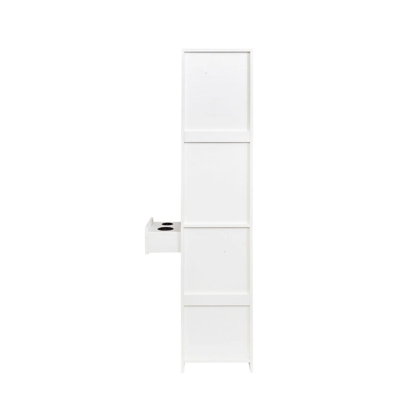Armoire à linge autoportante en MDF avec rangements à plusieurs niveaux, 39,8 cm (L) x 180 cm (H)