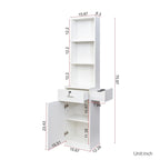 Armoire à linge autoportante en MDF avec rangements à plusieurs niveaux, 39,8 cm (L) x 180 cm (H)