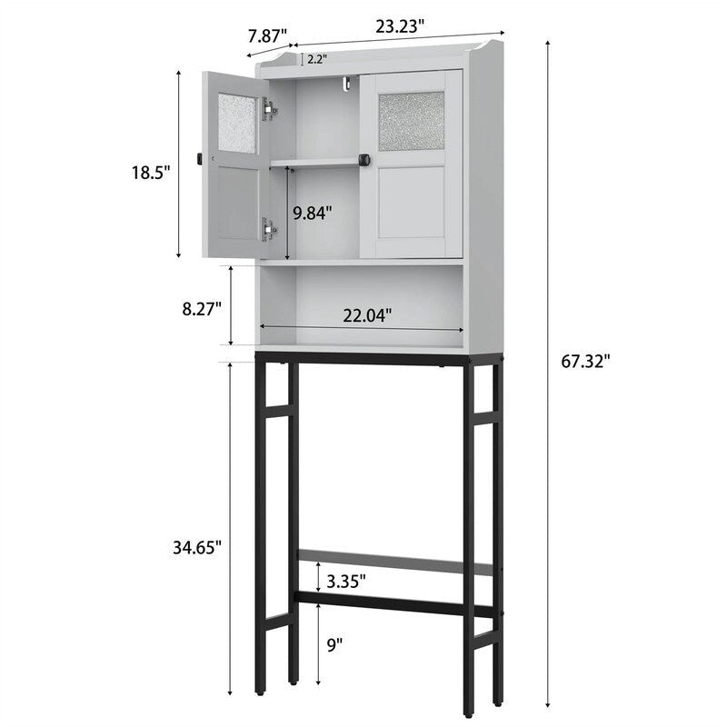 Armoire de rangement à installer au-dessus des toilettes - 7,87 cm (P) x 23,23 cm (L) x 67,32 cm (H)