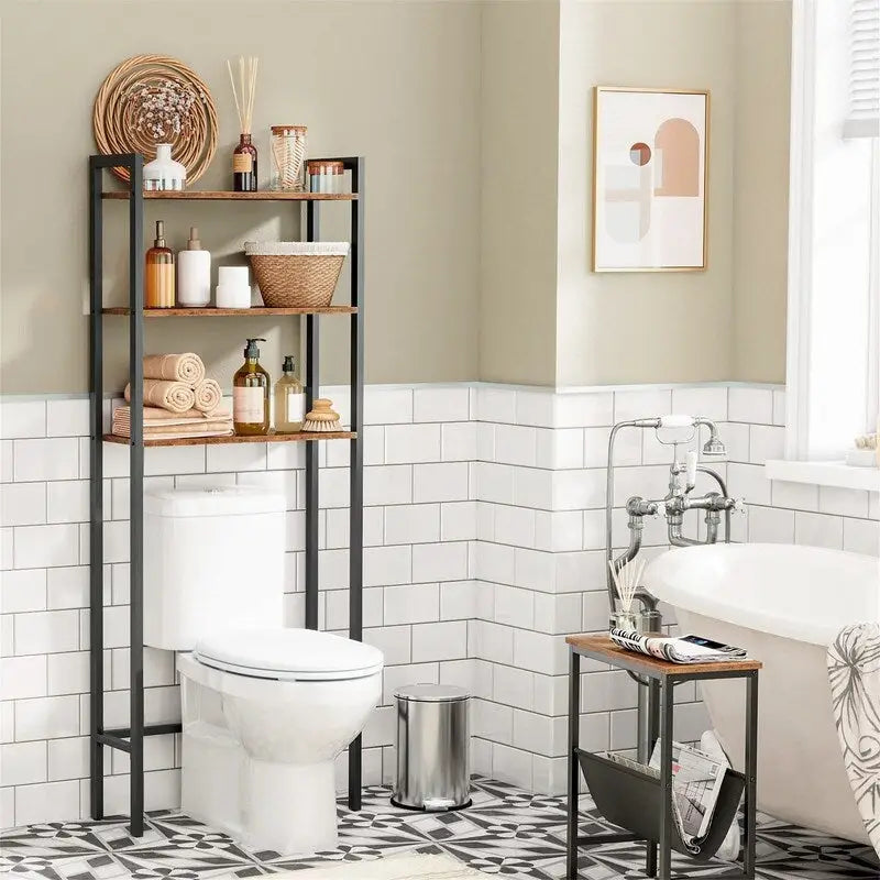 Rangement au-dessus des toilettes - 9,4 cm (P) x 24,8 cm (L) x 64,2 cm (H)