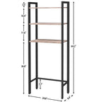 Rangement au-dessus des toilettes - 9,4 cm (P) x 24,8 cm (L) x 64,2 cm (H)