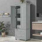 Tall Storage Cabinet with Two Drawers