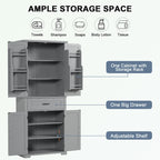 Meuble de rangement de salle de bain avec portes et tiroir