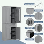 Meuble de rangement de salle de bain avec portes et tiroir