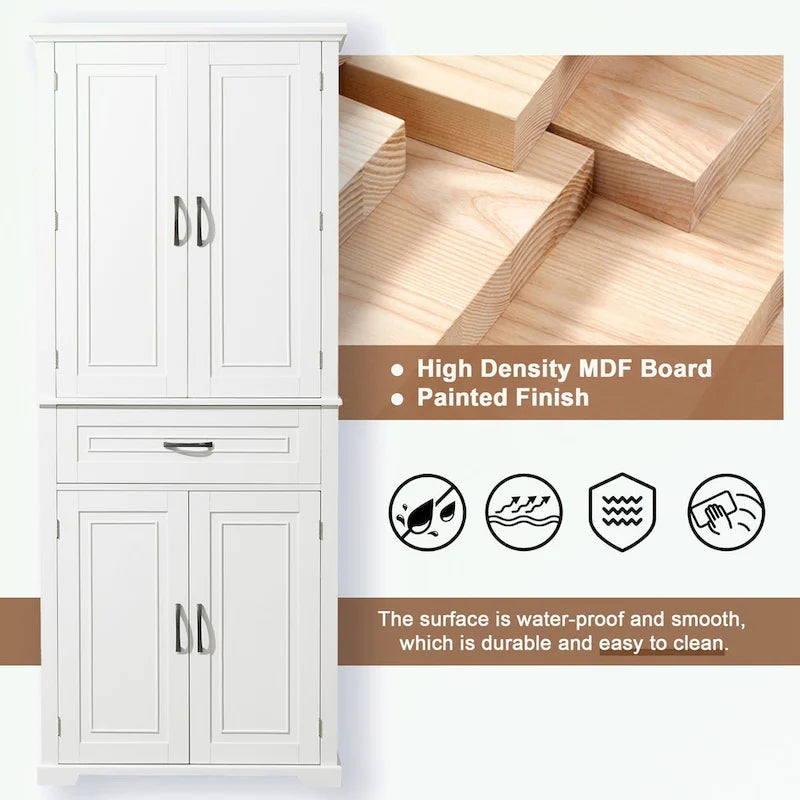 Meuble de rangement de salle de bain avec portes et tiroir