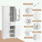Meuble de rangement de salle de bain avec portes et tiroir