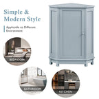 Meuble d'angle de salle de bain avec étagère réglable