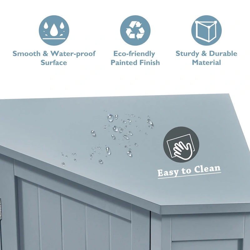 Meuble d'angle de salle de bain avec étagère réglable