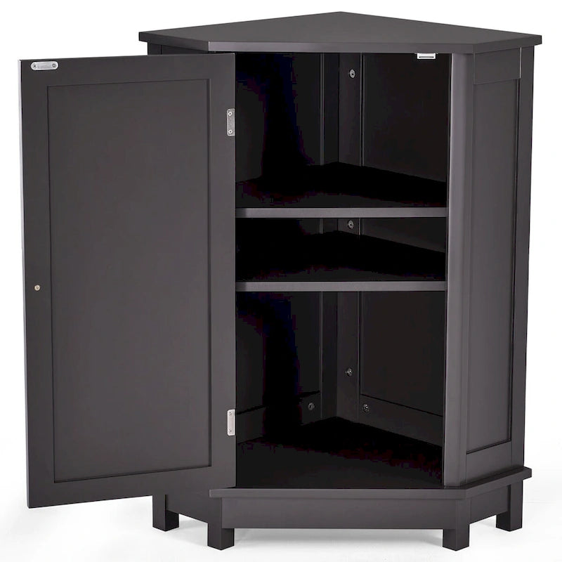 Meuble d'angle de salle de bain avec étagère réglable