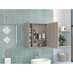 Armoire à pharmacie avec miroir Lexington, trois étagères intérieures, finition wengé noir