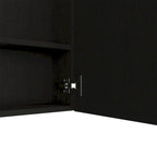 Armoire à pharmacie avec miroir Lexington, trois étagères intérieures, finition wengé noir