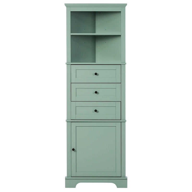 Armoire haute triangulaire à 3 tiroirs et étagères réglables pour salle de bain, cuisine ou salon - 23,00 L x 13,40 l x 68,90 H