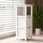 Meuble de salle de bain au sol avec 2 tiroirs et 1 étagère de rangement