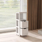 Meuble de salle de bain au sol avec 2 tiroirs et 1 étagère de rangement