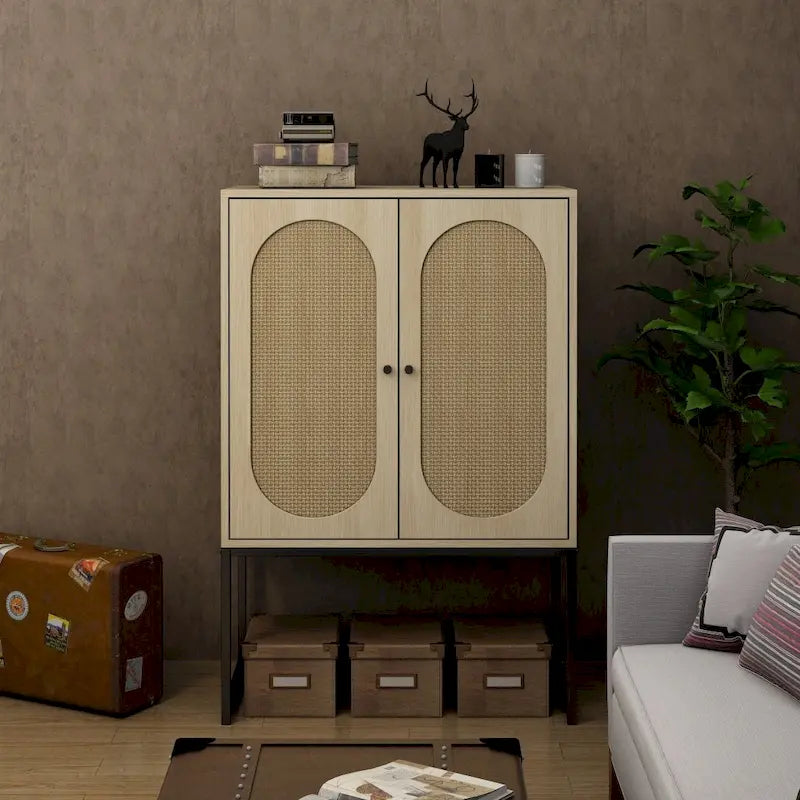 Armoire haute autoportante avec étagère réglable pour salon, chambre ou couloir - 68 x 40 x 105 cm (H)
