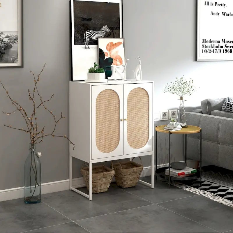 Armoire haute autoportante avec étagère réglable pour salon, chambre ou couloir - 68 x 40 x 105 cm (H)