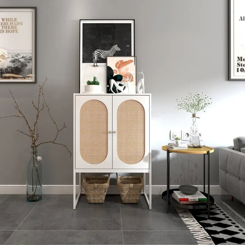 Armoire haute autoportante avec étagère réglable pour salon, chambre ou couloir - 68 x 40 x 105 cm (H)