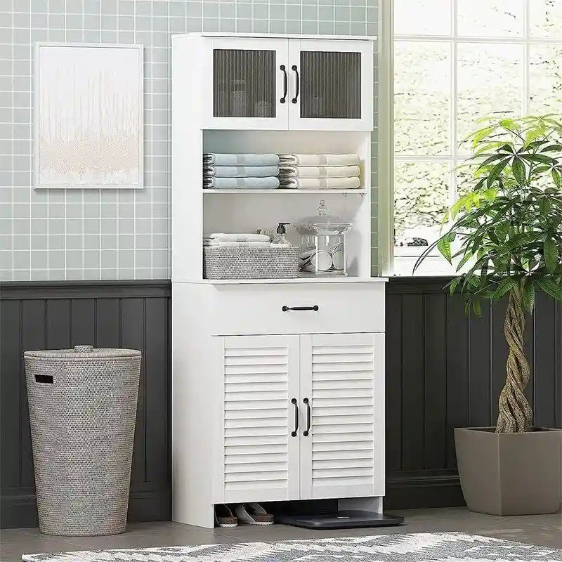 Armoire de rangement pour salle de bain - 11,75 po (P) x 23,62 po (L) x 63 po (H)