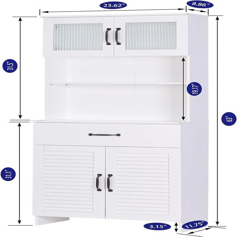 Armoire de rangement pour salle de bain - 11,75 po (P) x 23,62 po (L) x 63 po (H)
