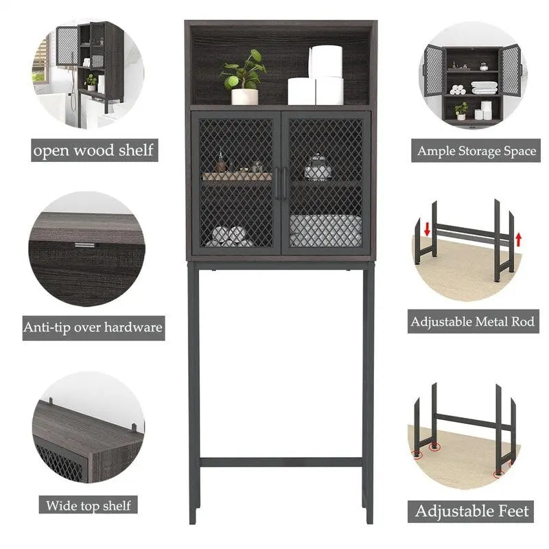 Organisateur de salle de bain à placer au-dessus des toilettes - 9,06 cm (P) x 24,8 cm (L) x 65 cm (H)