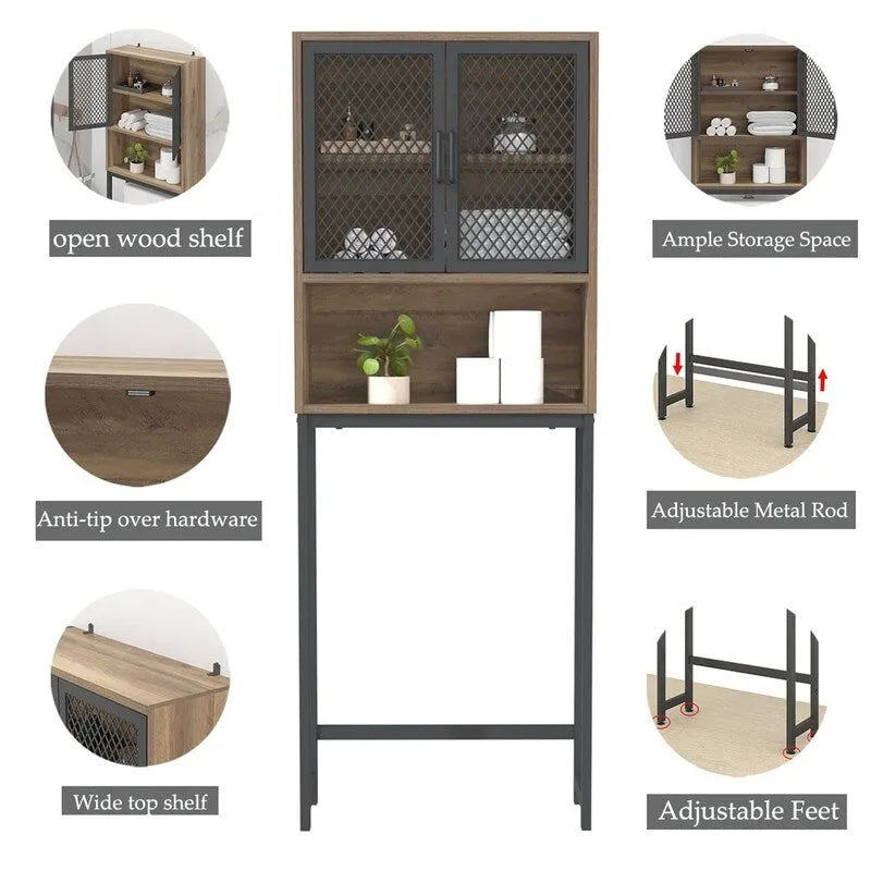 Organisateur de salle de bain à placer au-dessus des toilettes - 9,06 cm (P) x 24,8 cm (L) x 65 cm (H)