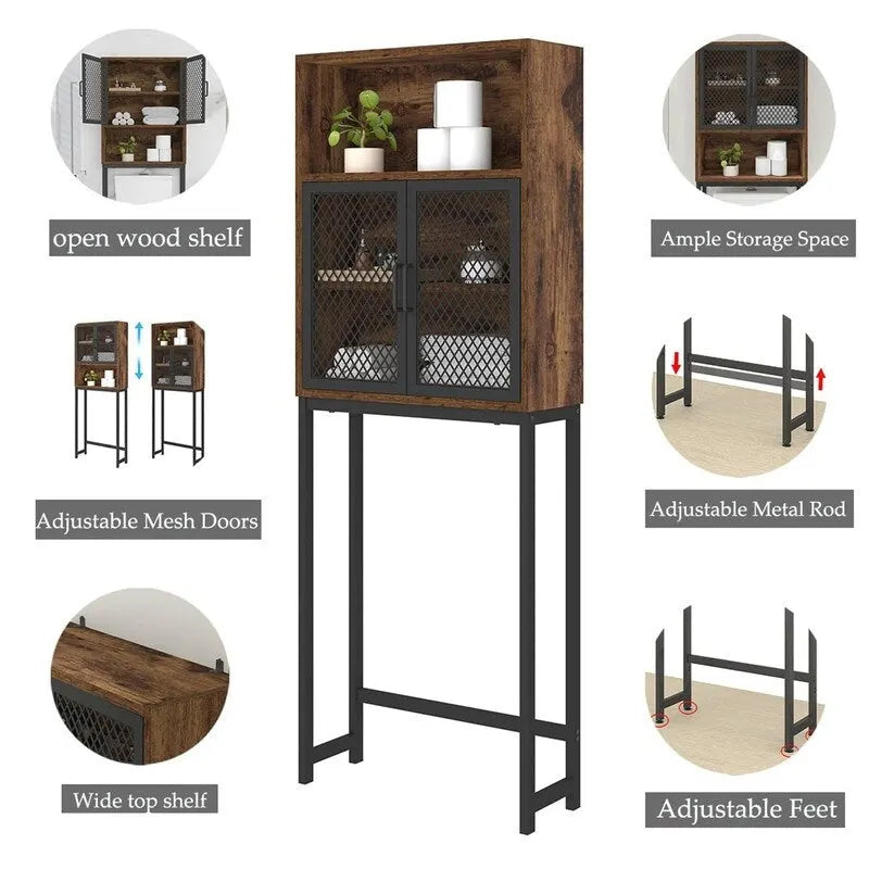 Organisateur de salle de bain à placer au-dessus des toilettes - 9,06 cm (P) x 24,8 cm (L) x 65 cm (H)