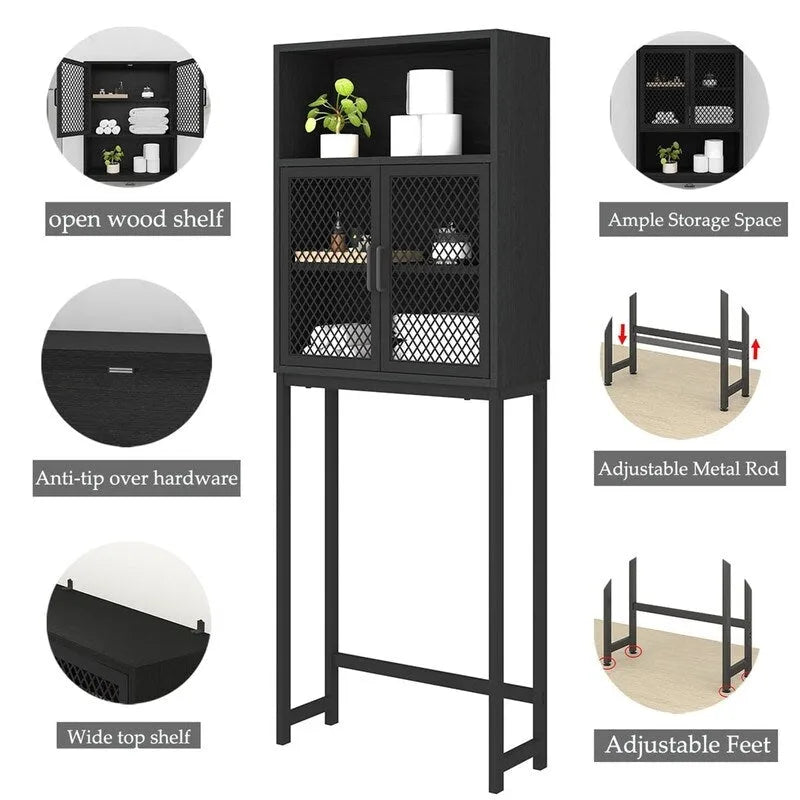 Organisateur de salle de bain à placer au-dessus des toilettes - 9,06 cm (P) x 24,8 cm (L) x 65 cm (H)