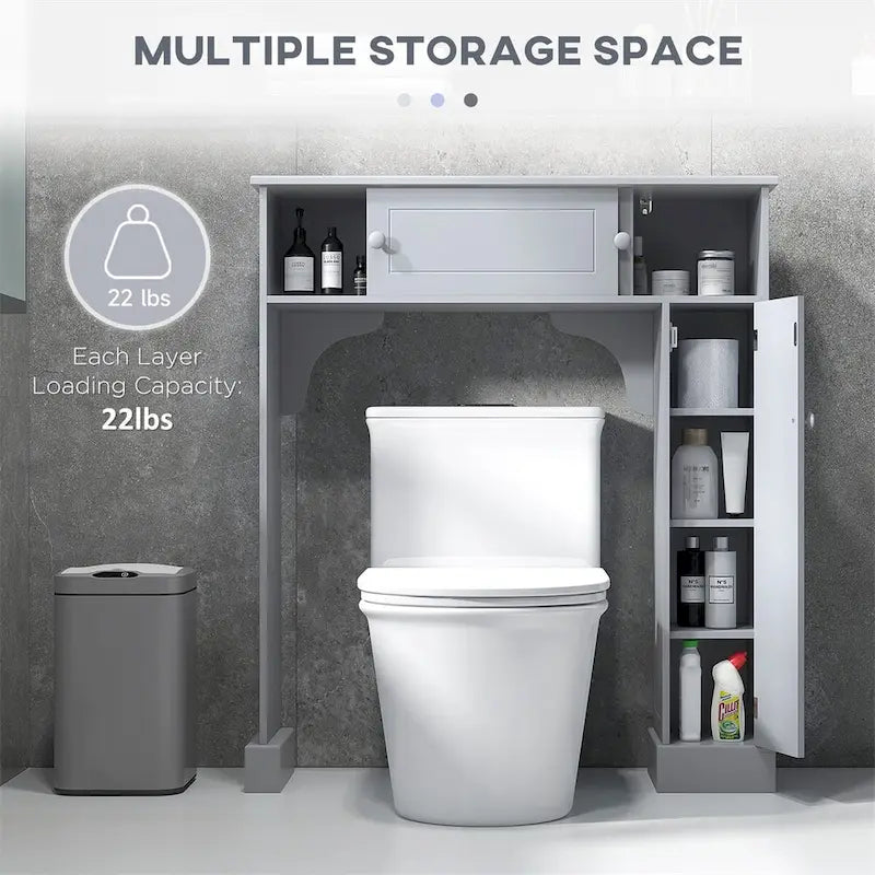 Armoire de rangement à suspendre au-dessus des toilettes avec étagères réglables, porte-toilettes