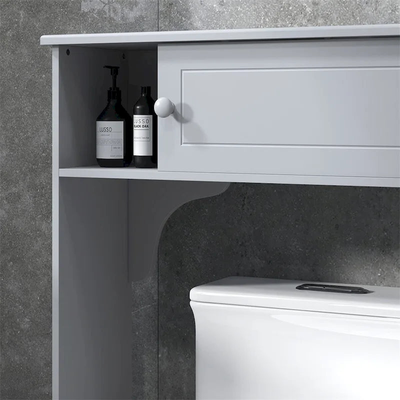 Armoire de rangement à suspendre au-dessus des toilettes avec étagères réglables, porte-toilettes