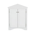 White Triangle Bathroom Storage Cabinet with Adjustable Shelves, Freestanding Floor Cabinet for Home Kitchen