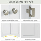 Meuble de rangement triangulaire blanc pour salle de bain avec étagères réglables, meuble sur pied pour cuisine.