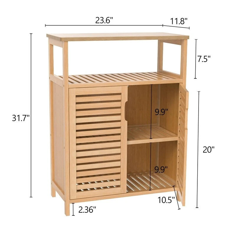 Armoire de rangement en bambou - 11,8 cm (P) x 23,6 cm (L) x 31,7 cm (H)
