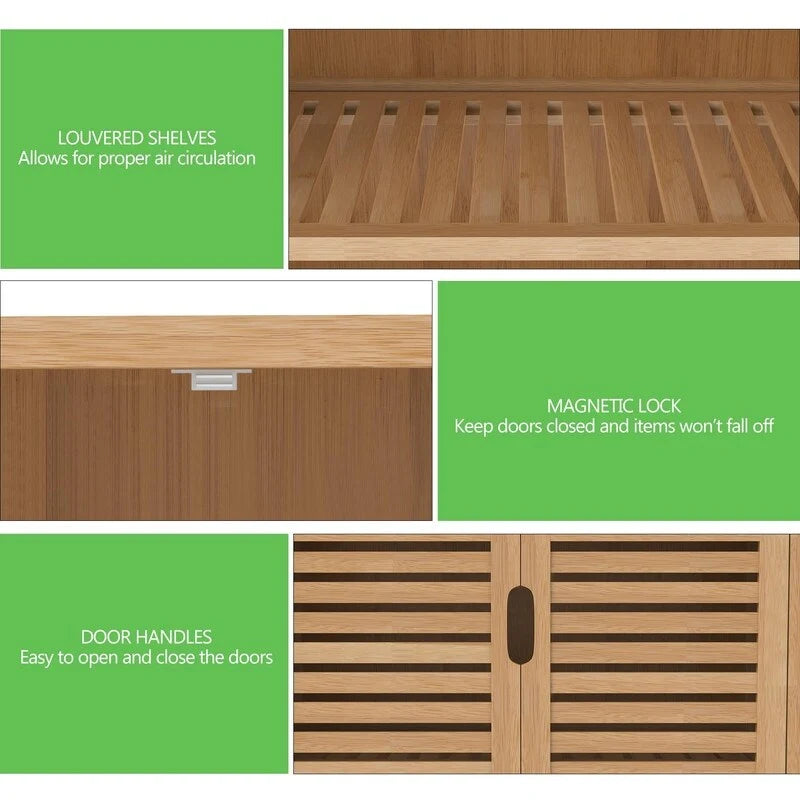 Armoire de rangement en bambou - 11,8 cm (P) x 23,6 cm (L) x 31,7 cm (H)