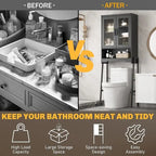 Armoire de rangement à installer au-dessus des toilettes, avec portes en verre trempé - 24 cm (P) x 60 cm (L) x 169 cm (H)