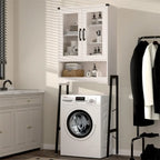 Armoire de rangement à installer au-dessus des toilettes, avec portes en verre trempé - 24 cm (P) x 60 cm (L) x 169 cm (H)