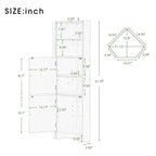 Armoire d'angle haute pour salle de bain, meuble de rangement autoportant avec portes et étagères réglables
