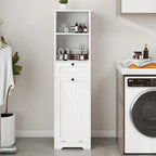 Armoire de tri du linge à un compartiment et un tiroir inclinable - Blanche