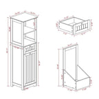Armoire de tri du linge à un compartiment et un tiroir inclinable - Blanche