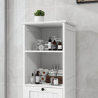 Armoire de tri du linge à un compartiment et un tiroir inclinable - Blanche