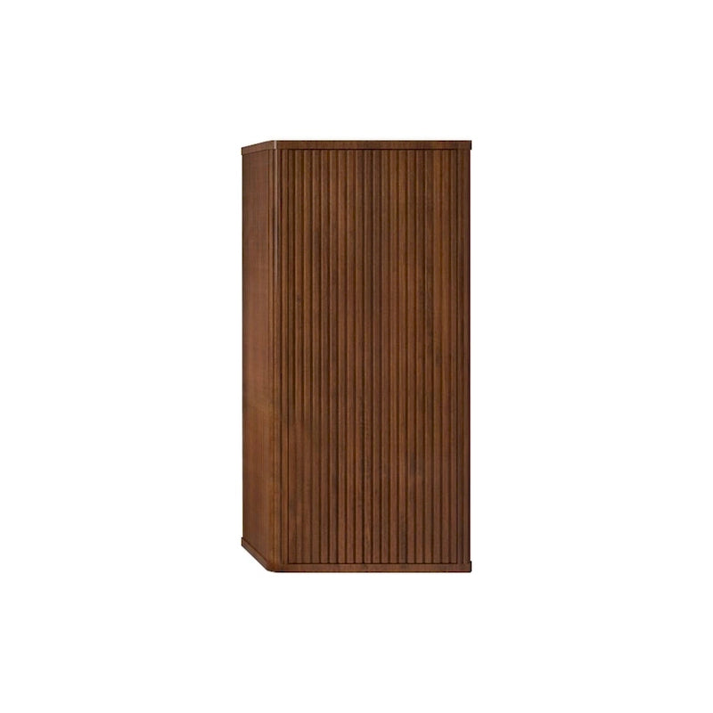 Meuble de salle de bain suspendu en noyer rayé, meuble de rangement mural pour petits espaces