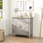 Armoire de rangement gris clair avec étagères, hauteur 30,71 po - 31,50 x 14,97 po