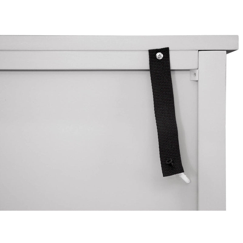 Armoire de rangement gris clair avec étagères, hauteur 30,71 po - 31,50 x 14,97 po